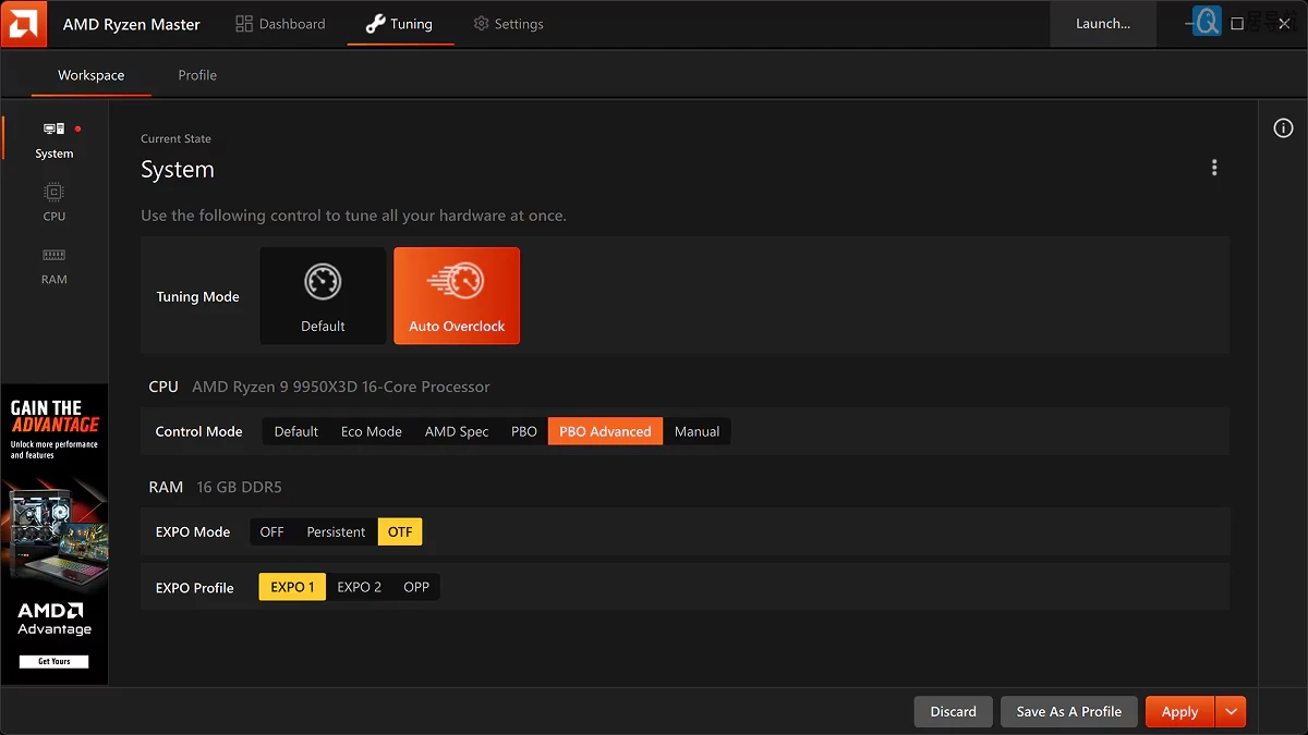 AMD超频工具（AMD Ryzen Master）